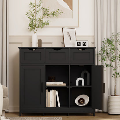 Elegant Wooden Storage Cabinet with Drawers & Shelves – The Perfect Accent for Your Home