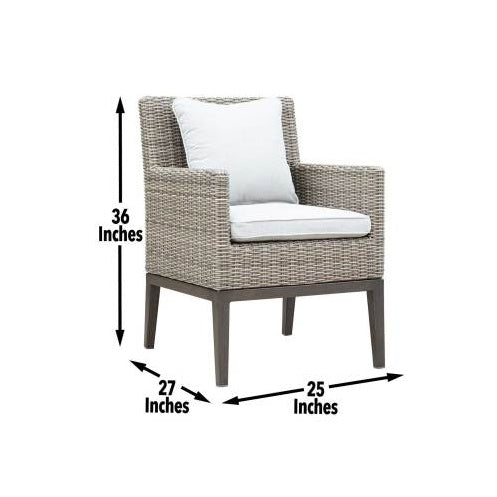 Viva Atelier Marina Light Brown Wicker Patio Armchair