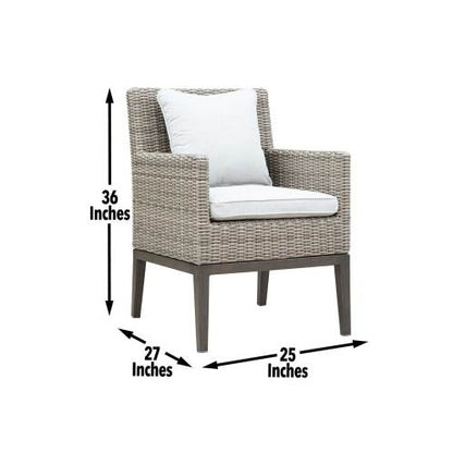 Viva Atelier Marina Light Brown Wicker Patio Armchair