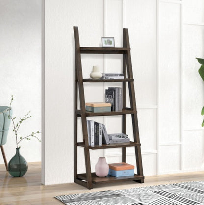 Viva Elite 5-Tier Rubberwood Bookshelf – Where Natural Beauty Meets Everyday Life