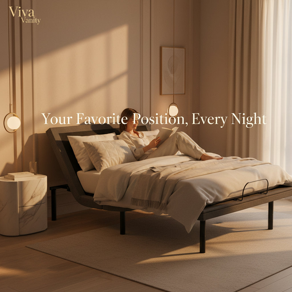 Viva Elite Adjustable Bed Base Frame - Elevated Head Position - Top Angle View
