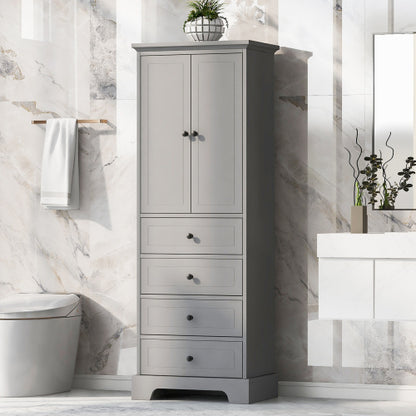 Viva Smart Living Collection: Dual-Door & Quad-Drawer Cabinet