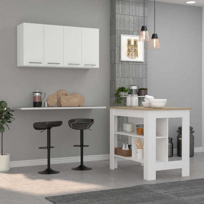 Viva Smart Living Collection: Burlingame 2-Piece Kitchen Island & Wall Cabinet
