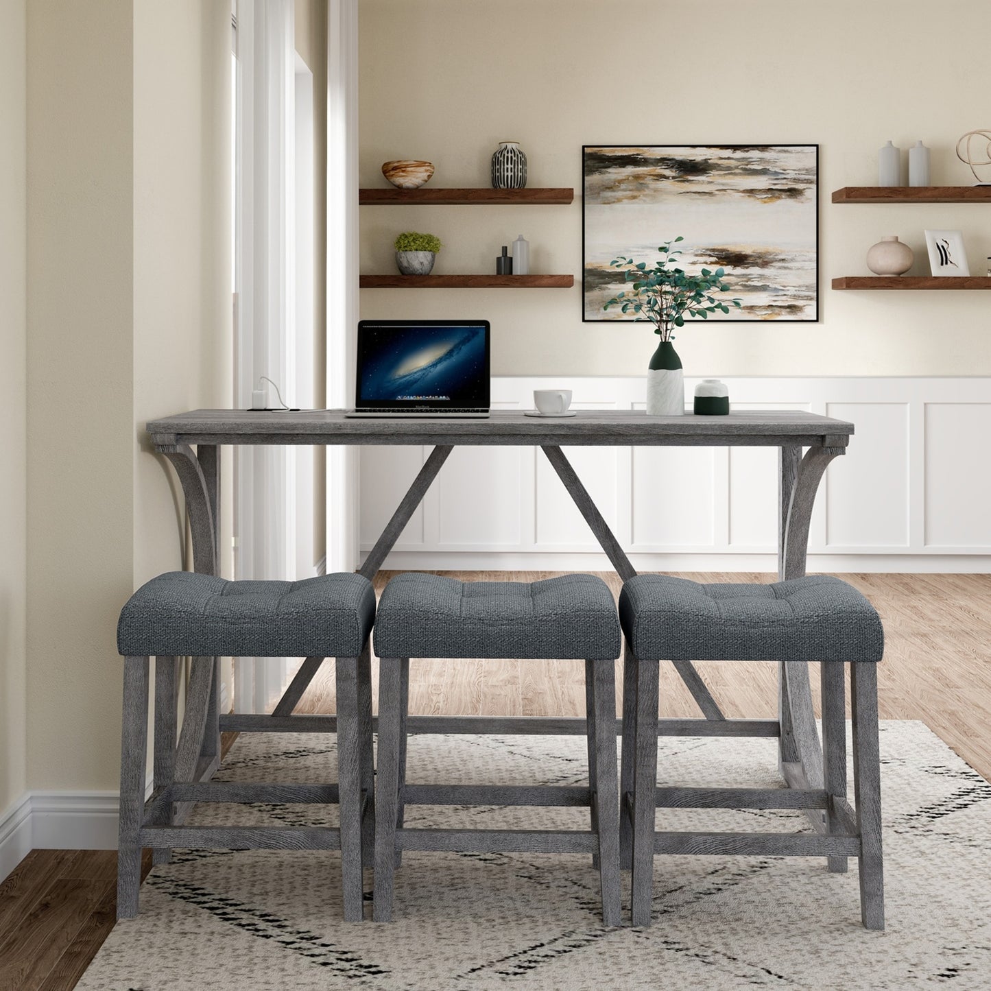 Viva Smart Living Collection: Power‑Ready Industrial Bar Table Set