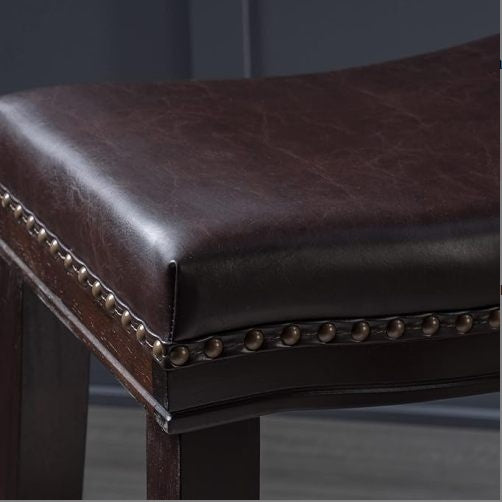 Viva Ludlow Contemporary PU Leather Saddle Counter Stool