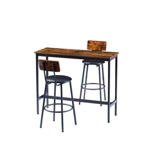 Viva Horizon Rustic Brown Bar Table Set
