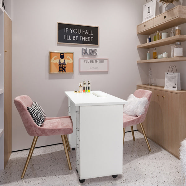 Viva Bianca Four-Drawer Computer & Nail Art Desk