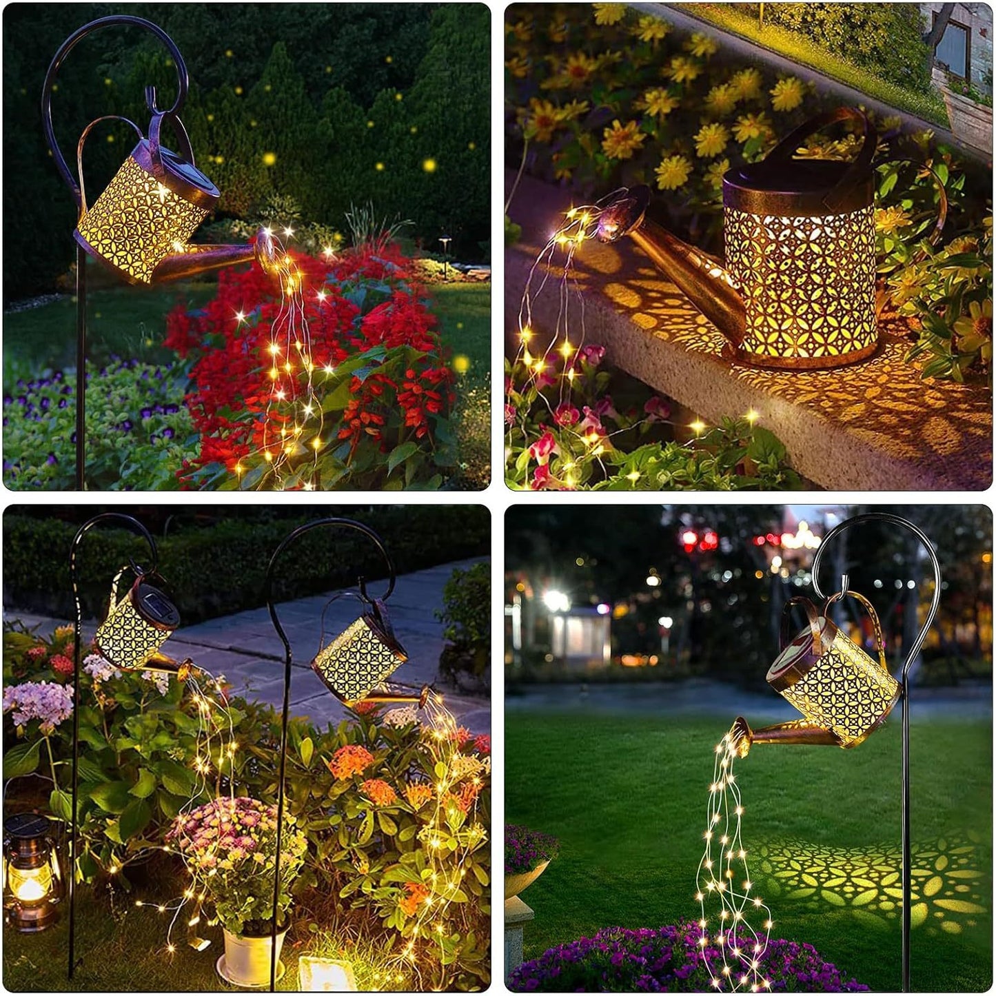 Solar Watering Can String Lights - LED Garden Decor (2-Pack)