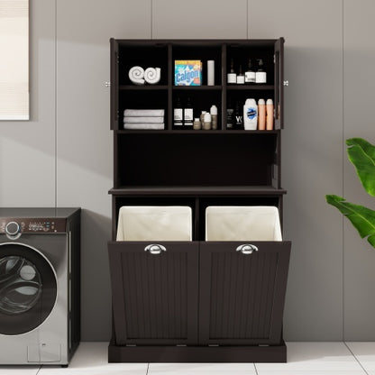 2-Compartment Laundry Cabinet with Tilt-Out Baskets | Viva