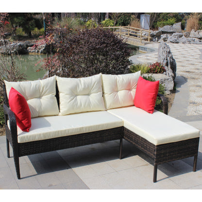Viva Elite Riviera 2-Piece Wicker Patio Conversation Set - Beige Cushions