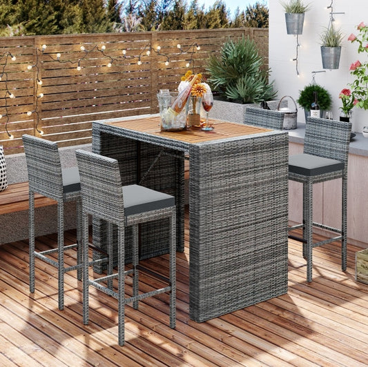 Viva Outdoor Collection: 5-Piece Wicker Patio Bar Set