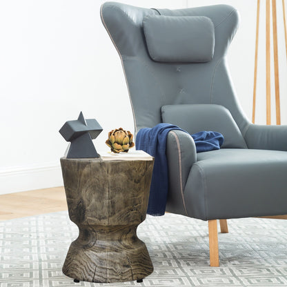 Antique Gray Faux-Woodgrain Accent Table | Viva Luxe