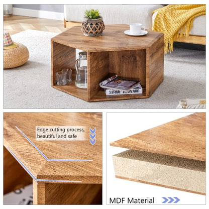 Hexagonal Coffee Table with Storage – 3 Colors | Viva Nexus