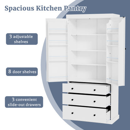 Viva Smart Living Collection: 77" Farmhouse Kitchen Storage Cabinet