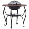Terracotta & White Mosaic Fire Pit Table - Elegant Outdoor Centerpiece