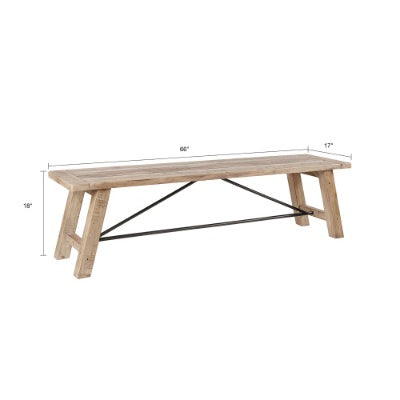 Viva Sonoma Solid Wood Dining Bench