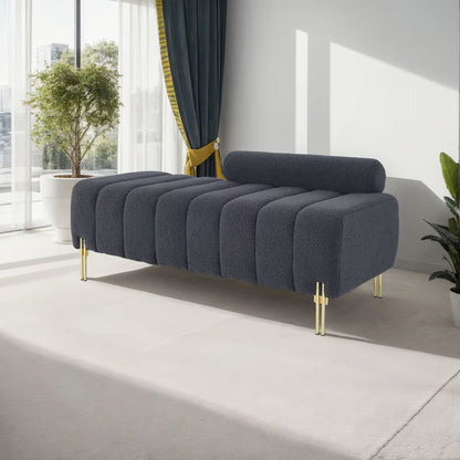 Gray Velvet Storage Bench | Viva Élan