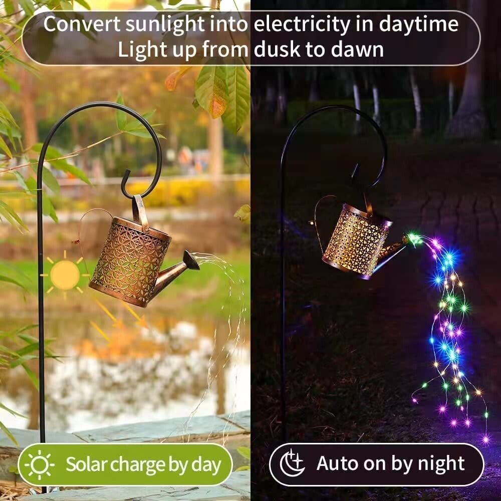 Copper Solar Watering Can Lights - Garden Decor (1-2 Pack)