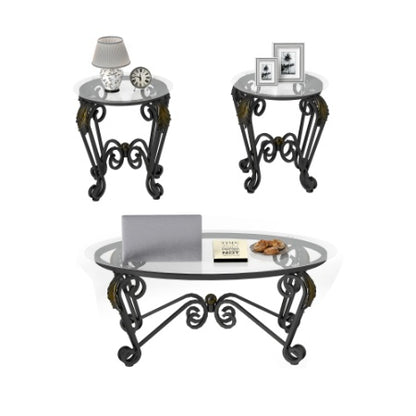 Luxury Tempered Glass Coffee Table Set – Elevate Your Living Space with Modern Elegance