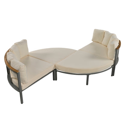 Beige 4-Piece Outdoor Courtyard Conversation Set | Viva Metro