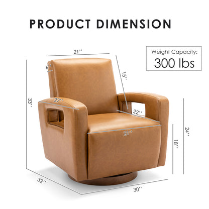 Swivel Accent Chair – Brown & Dark Brown | Viva