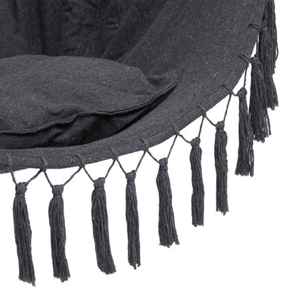 Gray Hanging Chair with Fringe Cushion | Viva Zephyr