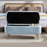Elegant Blue Bedside Storage Footstool – Smart & Stylish Home Organization