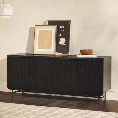 Black 55-Inch Fluted-Door Sideboard | Viva