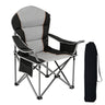 Oversized Camping Folding Chair, Heavy Duty Padded Chair With Cup Holder Storage And Cooler Bag, 5000 LBS Steel Frame, Portable For Outdoor