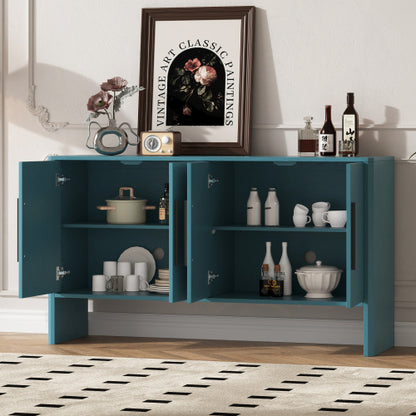 4-Door Retro Storage Cabinet | Large Sideboard with Adjustable Shelves & Mid-Century Design