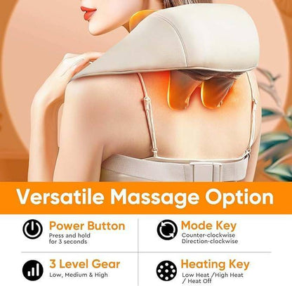 Electric Neck Massager with Heat - Ultimate Pain Relief for Neck & Shoulders