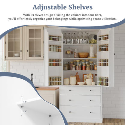 Viva Smart Living Collection: 77" Farmhouse Kitchen Storage Cabinet