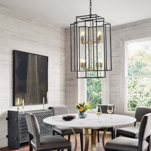 Viva Smart Living Collection: 8‑Lantern Tiered Farmhouse Chandelier