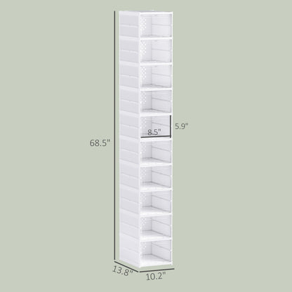 10-Tier Foldable Shoe Storage Cabinet with Clear Doors | Viva