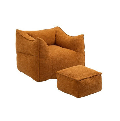Orange High-Back Bean Bag Chair & Ottoman | Viva Celeste