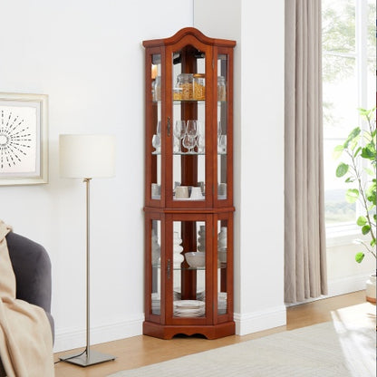 Viva Aria Illuminated Corner Curio Cabinet