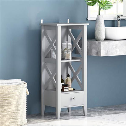 Grey Drawer Storage Rack with 2 Open Shelves | Viva