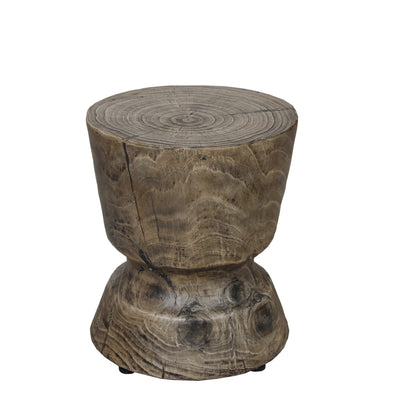 Antique Gray Faux-Woodgrain Accent Table | Viva Luxe