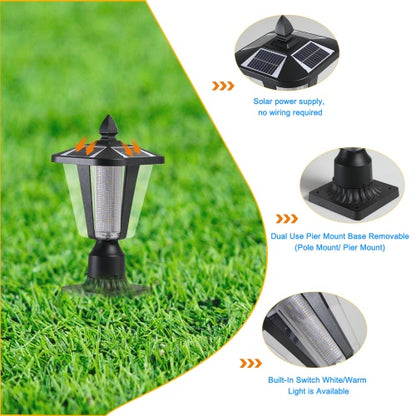 Black Dimmable Solar Pillar Lights, 2-Pack | Viva