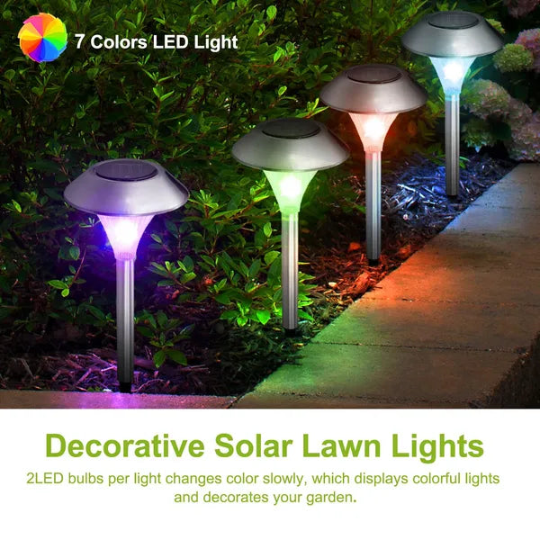 Viva Elite Solar Pathway Lights 4-Pack - Color-Changing Garden Illumination
