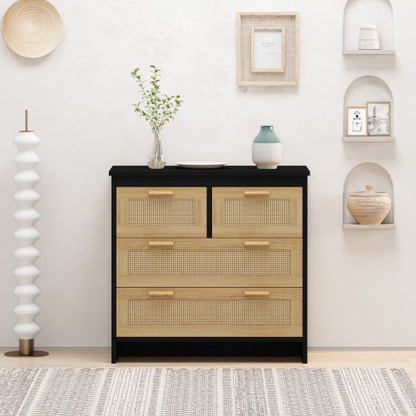 Viva Solis 4-Drawer Rattan Cabinet – Quiet Luxury Meets Everyday Storage