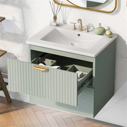 🚿 Modern 24-Inch Wall Mounted Bathroom Vanity – Sleek & Space-Saving Design