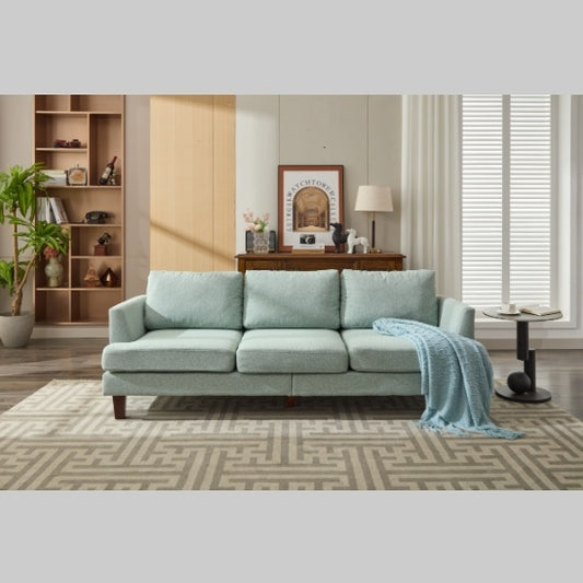 Viva Verdant Collection: Viva Verdant Light Green USB-Ready 3-Seater Sectional Sofa