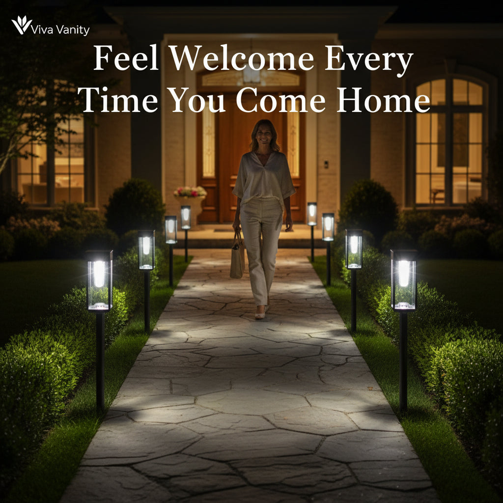 Viva Elite Solar Pathway Lights – 6-Pack Cold White LED Garden Illumination