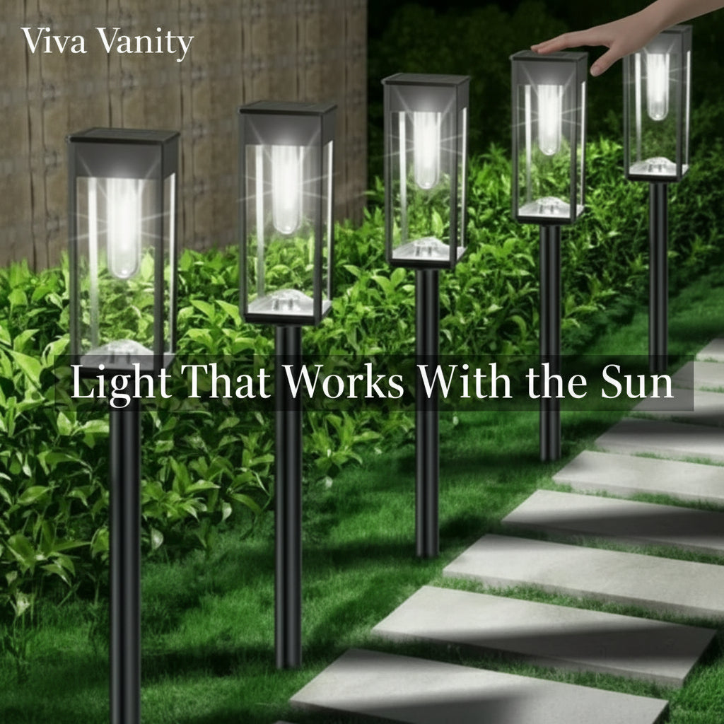 Viva Elite Solar Pathway Lights – 6-Pack Cold White LED Garden Illumination