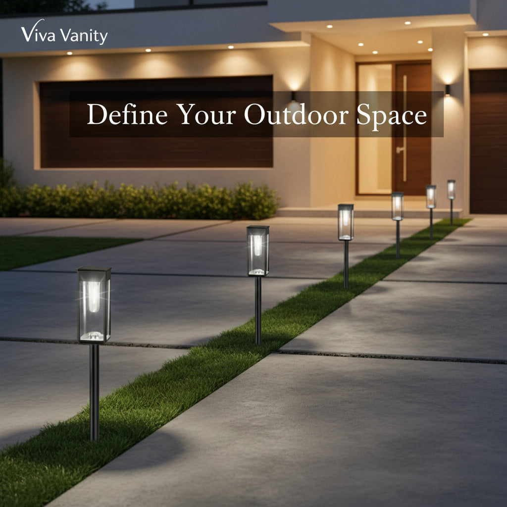 Viva Elite Solar Pathway Lights – 6-Pack Cold White LED Garden Illumination