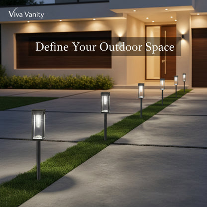 Viva Elite Solar Pathway Lights – 6-Pack Cold White LED Garden Illumination