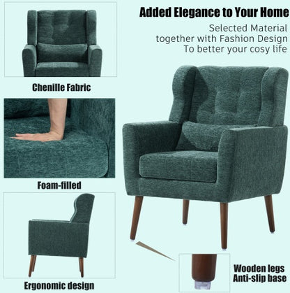 Black-Green Upholstered Lounge Chair | Viva