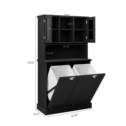 2-Compartment Laundry Cabinet with Tilt-Out Baskets | Viva