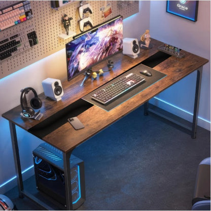 Black Brown 79.5-Inch Computer Desk | Viva Meridian